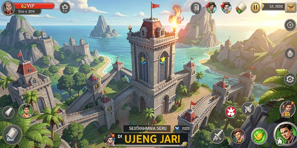 Tampilan gameplay menegangkan dalam game Tower Defense 62VIP.