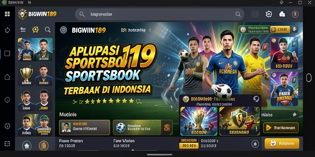 Tampilan menarik dari antarmuka BIGWIN189 saat pengguna bertaruh di Sportsbook.