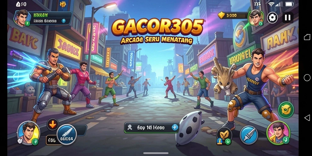 Gameplay GACOR305 yang seru dan kompetitif di layar.