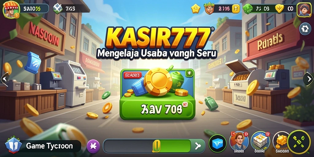 Tampilan gameplay KASIR777 dengan berbagai usaha yang dikelola.