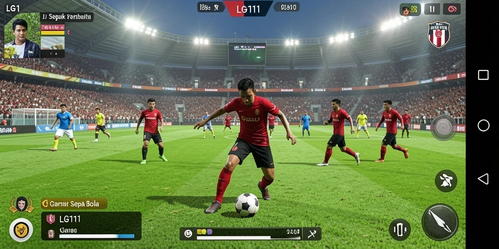 Gameplay LG111 yang menegangkan dan realistis dalam aksi sepak bola.