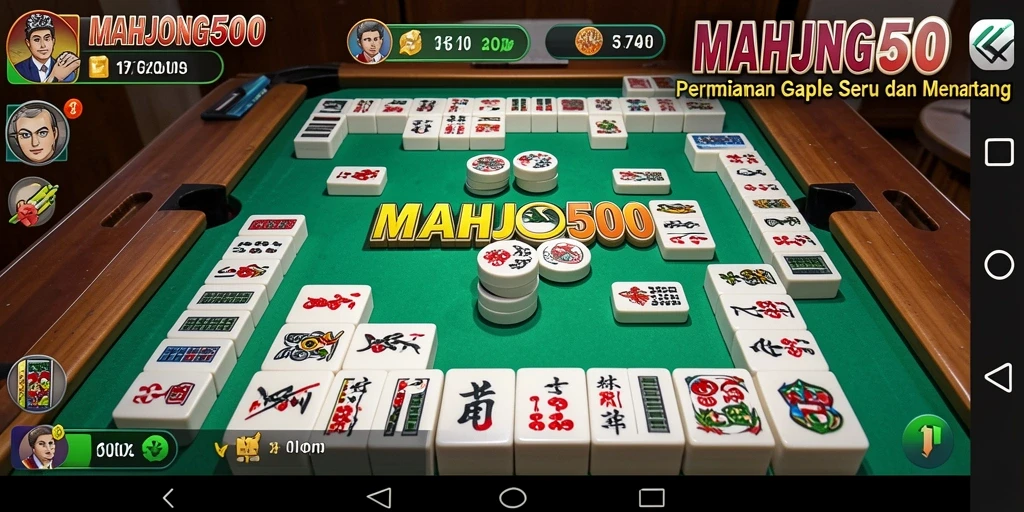 Tampilan gameplay seru dari MAHJONG500 yang menampilkan momen menegangkan di permainan Gaple.