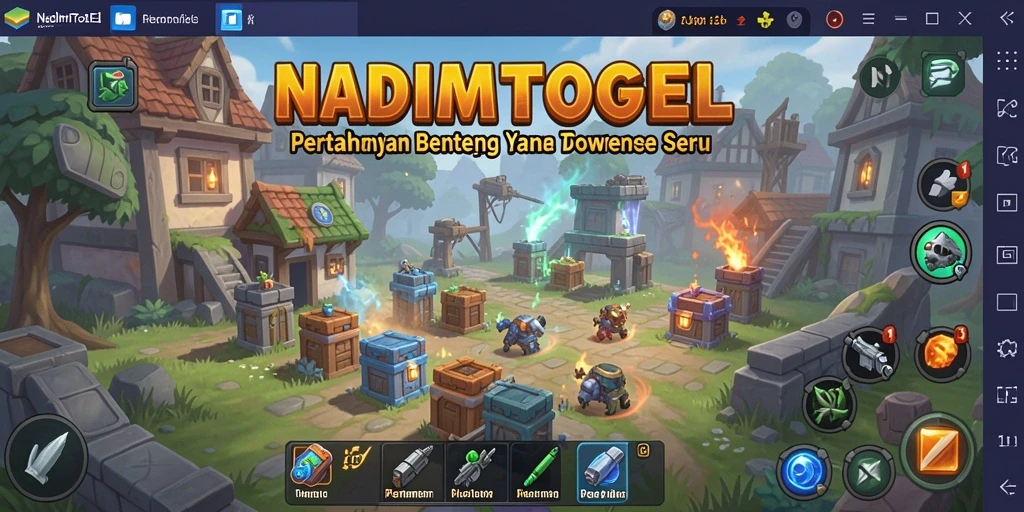 Gameplay seru Tower Defense di NADIMTOGEL dengan menara strategis.