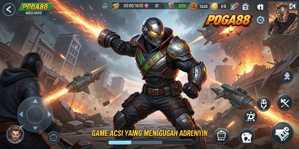 Tampilan aksi seru dalam gameplay POA88 yang mendebarkan.