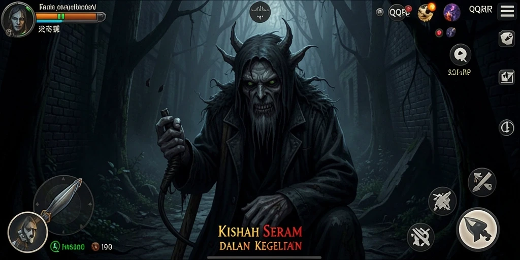 Keadaan mencekam dalam gameplay menakutkan QQRP.