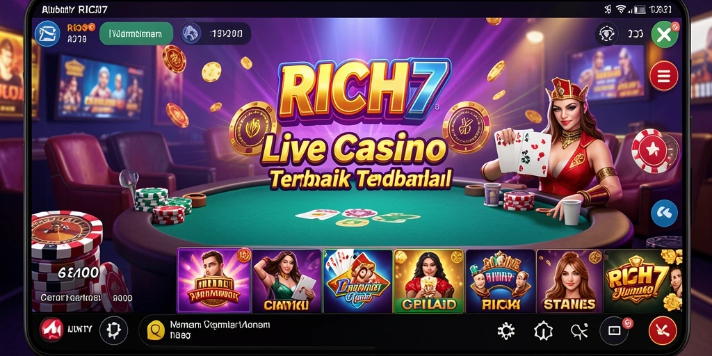 Tampilan gameplay Live Casino RICH7 yang mendebarkan dan interaktif.