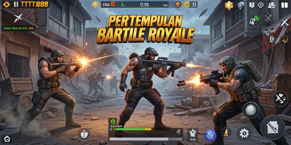 Gameplay intens di TTT888 dengan aksi Battle Royale.